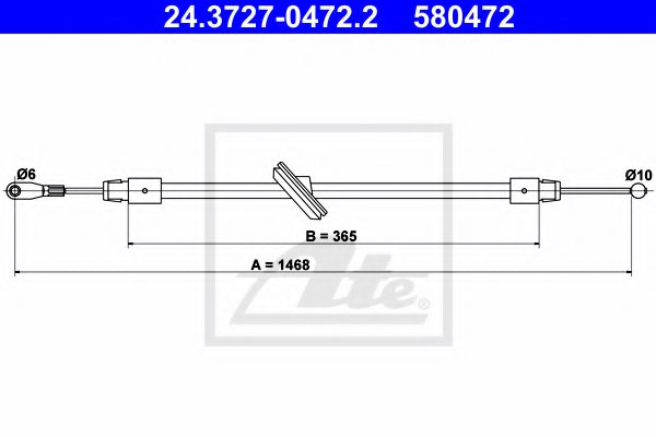 ATE 24.3727-0472.2 Cable, parking brake